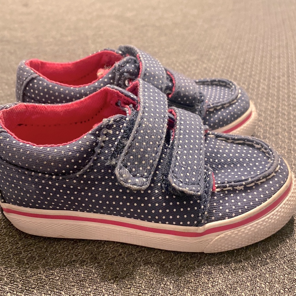 Infant size 5 polk a dot sperry’s